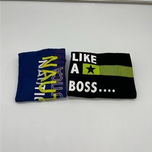 Nautica Kids Blue and Black Tees with Bold Graphics